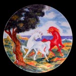 piatto in ceramica sassu aligi