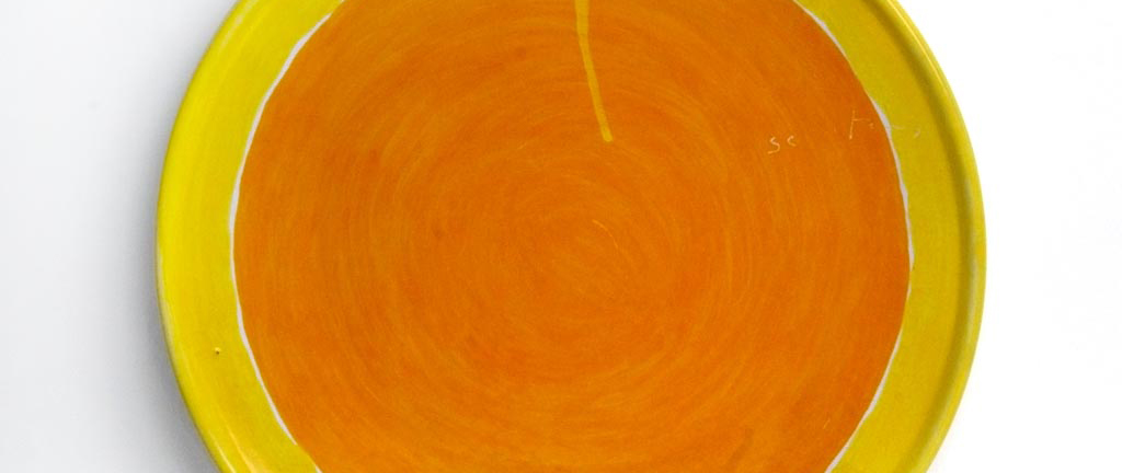 piatto in ceramica mario schifano